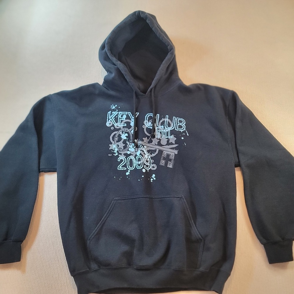Gildan Key Club International 2009 Heavyweight Hoodie Black Mens Large